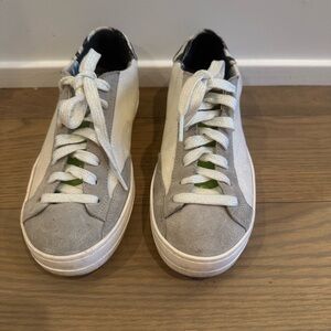P448 Gray and White Lace-Up Sneakers